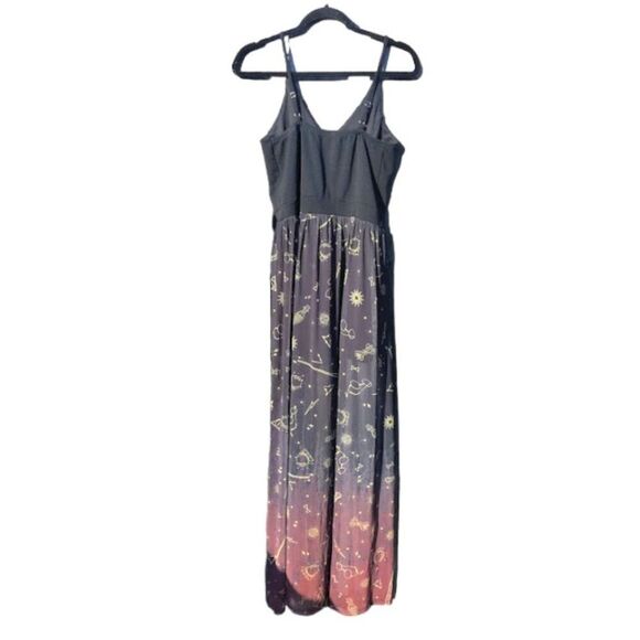 Harry Potter Symbols Chiffon Witchy Alchemy Stars Wands Ombré Duster Romper Jr L - Picture 1 of 8